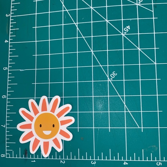 🌈20/$12🌈 Sunshine Smiley Sticker - Orange and Yellow - Picture 2 of 3